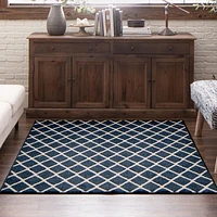 Hometrends Brussels Blue Polyester Area Rug, Brussels Area Rug 7x10