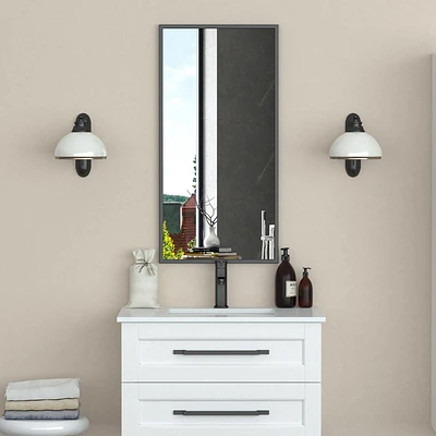 A&E Bath and Shower Tashi Black 18x36 Bathroom Mirror