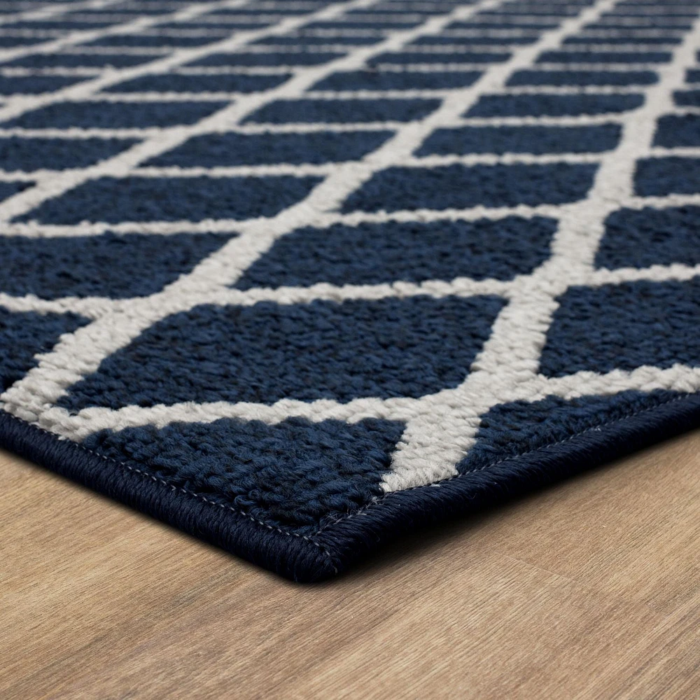 Hometrends Brussels Blue Polyester Area Rug, Brussels Area Rug 7x10