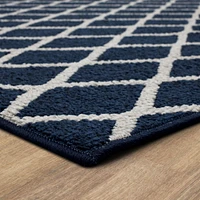 Hometrends Brussels Blue Polyester Area Rug, Brussels Area Rug 7x10