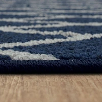 Hometrends Brussels Blue Polyester Area Rug, Brussels Area Rug 7x10