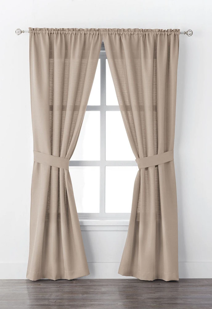 Mainstays Bennett 84" Rod Pocket Window Curtain Drapery Panel Set