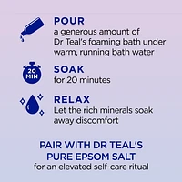 Dr Teal's Foaming Bath with Pure Epsom Salt, Melatonin Bath, Lavender & Chamomile Essential Oil Blend (Packaging May Vary), 34 fl oz / 1L