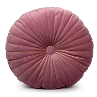 Truu Design Decorative Faux Velvet Round Throw Pillow