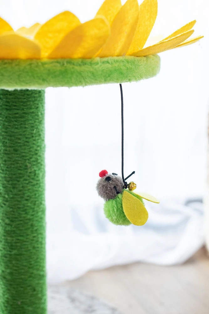Catry Sunflower griffoir et lit pour chat avec jouet
