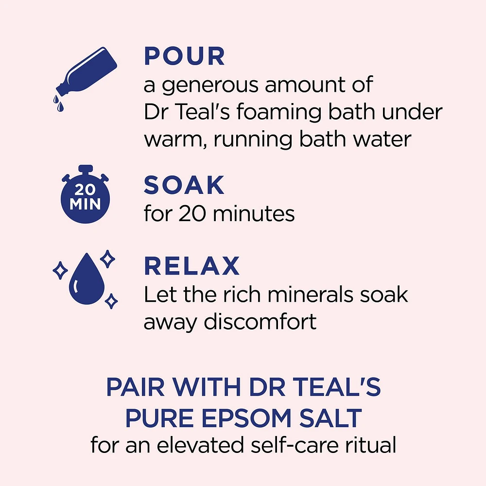 Dr Teal's Foaming Bath with Pure Epsom Salt, Pink Himalayan Salt, Restore & Replenish with Pink Himalayan Salt & Essential Oils (Packaging May Vary), 34 fl oz