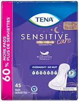 TENA Sensitive Care Extra Coverage Overnight Pad 90ct.