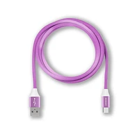 Merkury Charge + Sync USB-A to USB-C Fabric Cable, USB-A to USB-C Fabric Cable, 6 FT USB-A to USB-C Fabric Cable