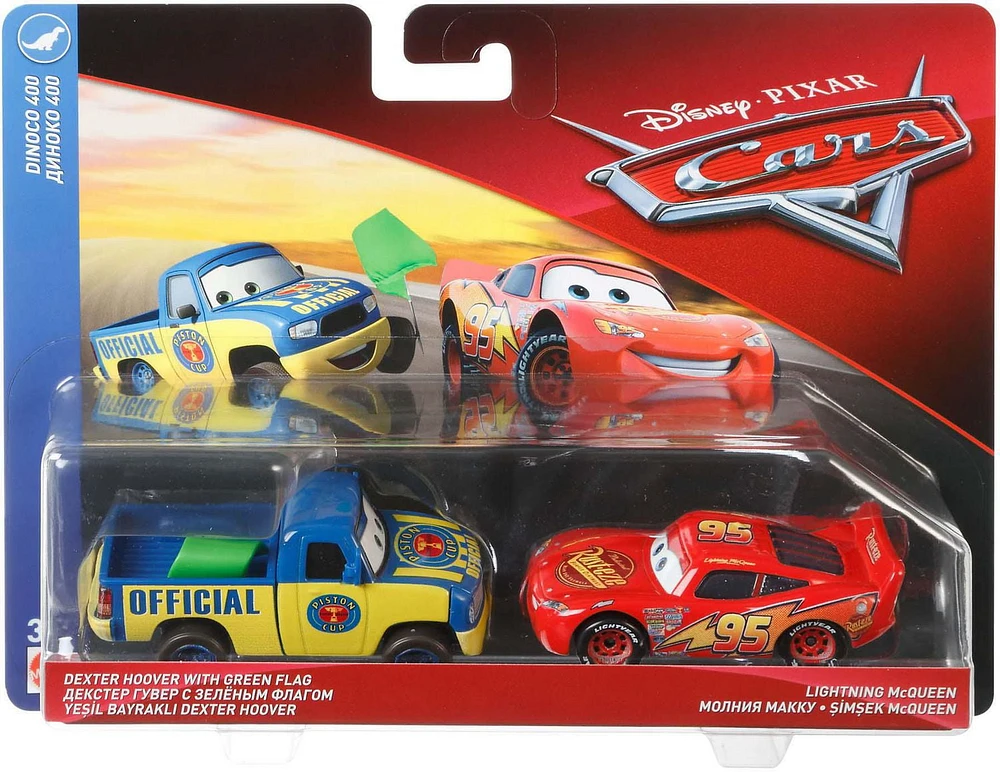 Disney Pixar Les Bagnoles - Coffret de 2 véhicules - Flash Mcqueen et Dexter Hoover