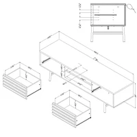 TV Stand with Drawers from the collection Mezzy South Shore