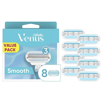 Gillette Venus Smooth Women's Razor Blade Refills, 8 Refills