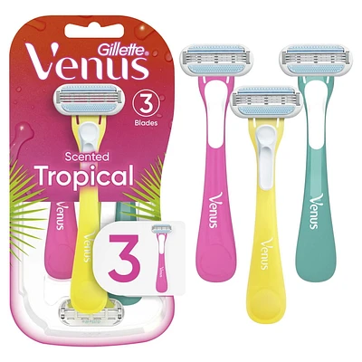 Gillette Venus Tropical Women's Disposable Razor, 3 Disposable Razors