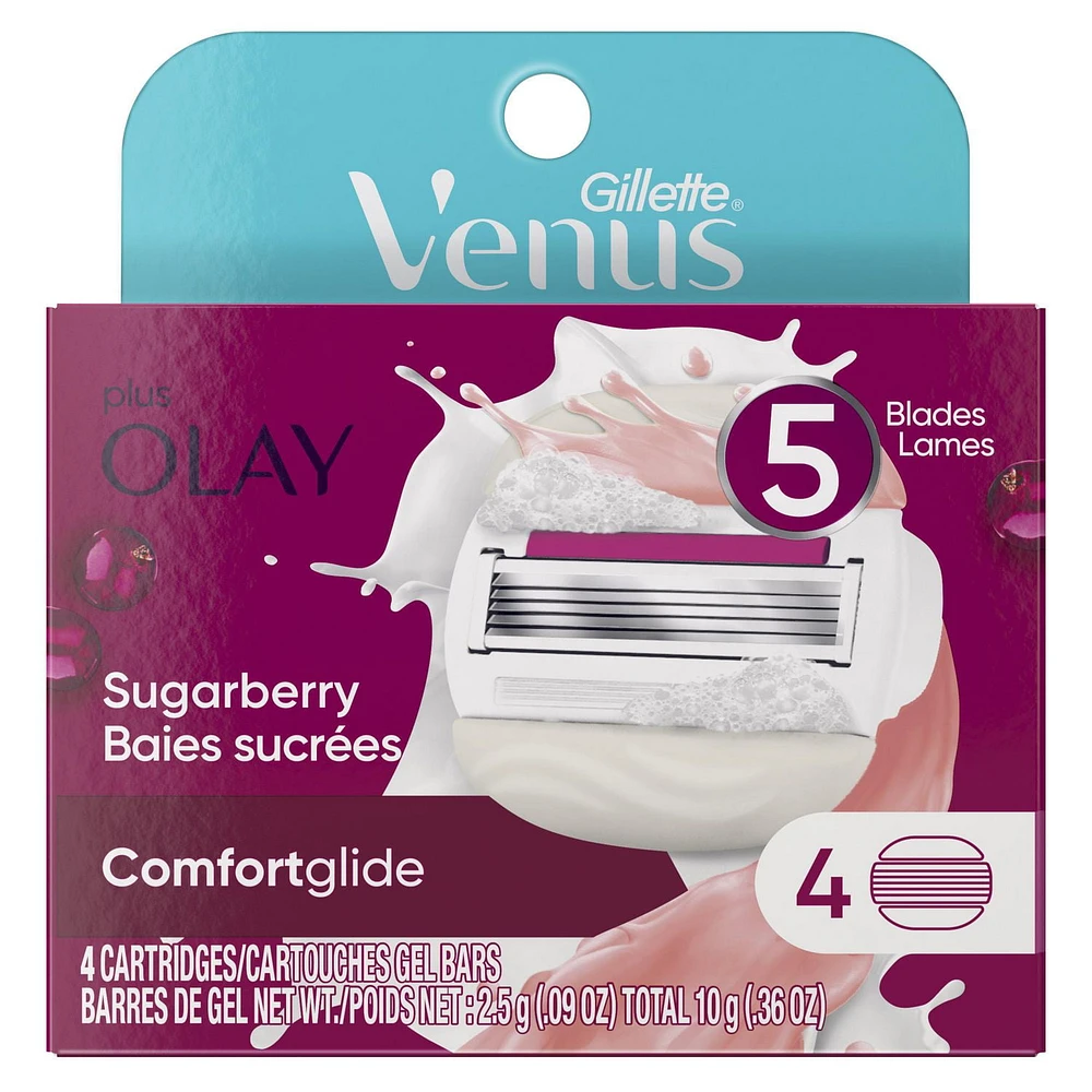 Gillette Venus ComfortGlide plus Olay Sugarberry Women's Razor Blade Refills