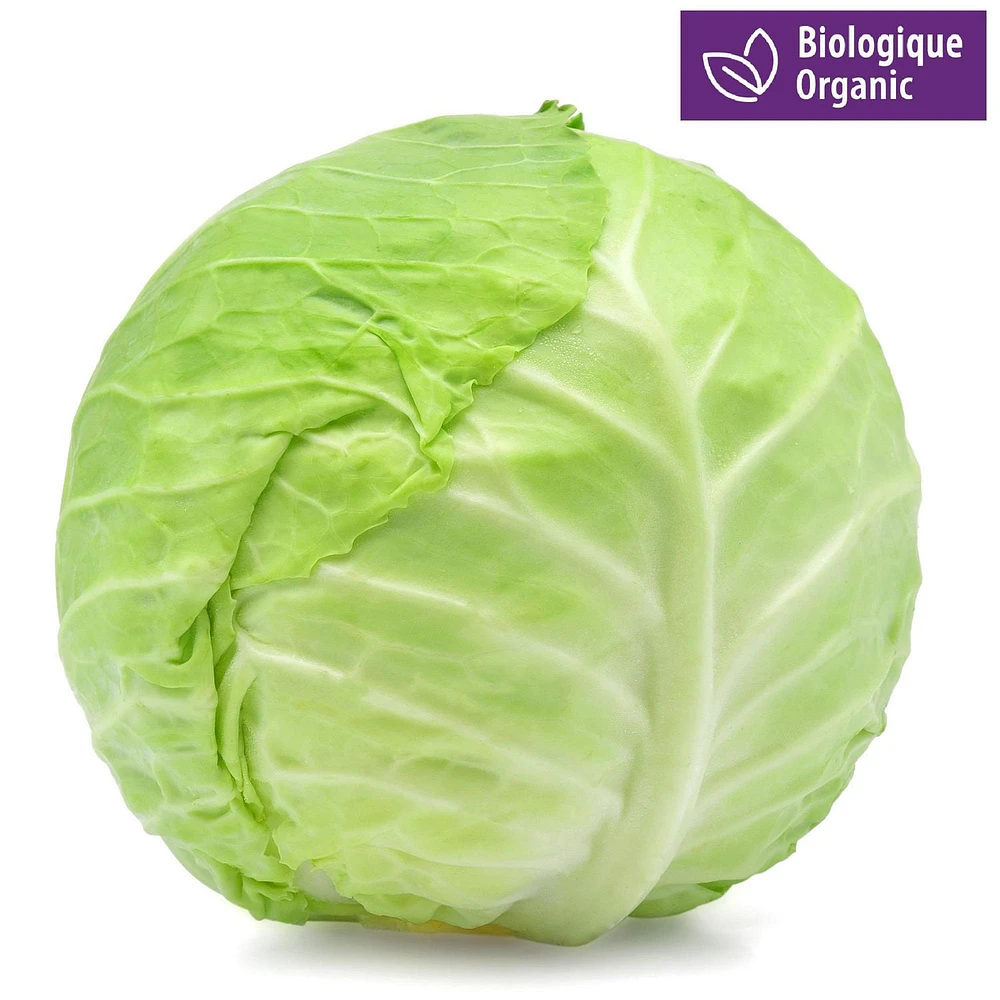 Organic Cabbage, Green, Sold by weight, 1.12 - 1.33 KG