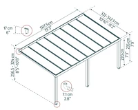 CANOPIA by PALRAM Stockholm 11 ft. x 19 ft. Patio Cover Kit - Grey