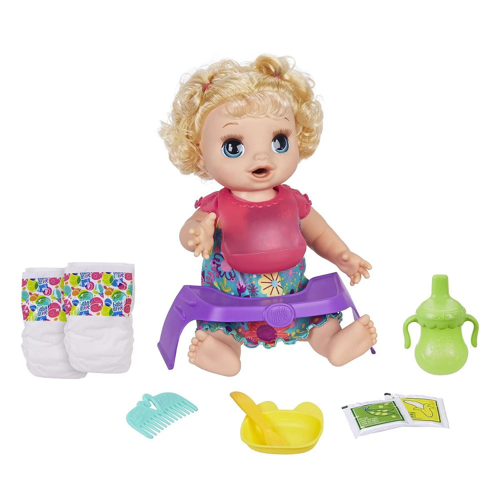 Baby Alive Happy Hungry Baby Blond Curly Hair-Bilingual