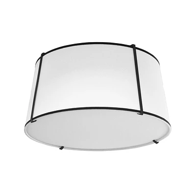 Dainolite TRA-3FH-BK-WH 3 Light Matte Black Flush Mount