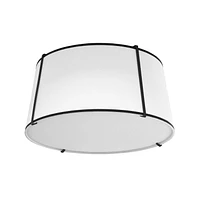 Dainolite TRA-3FH-BK-WH 3 Light Matte Black Flush Mount