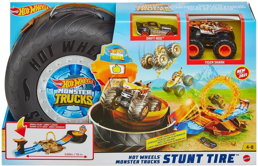 Hot Wheels Monster Trucks Stunt Tire Playset