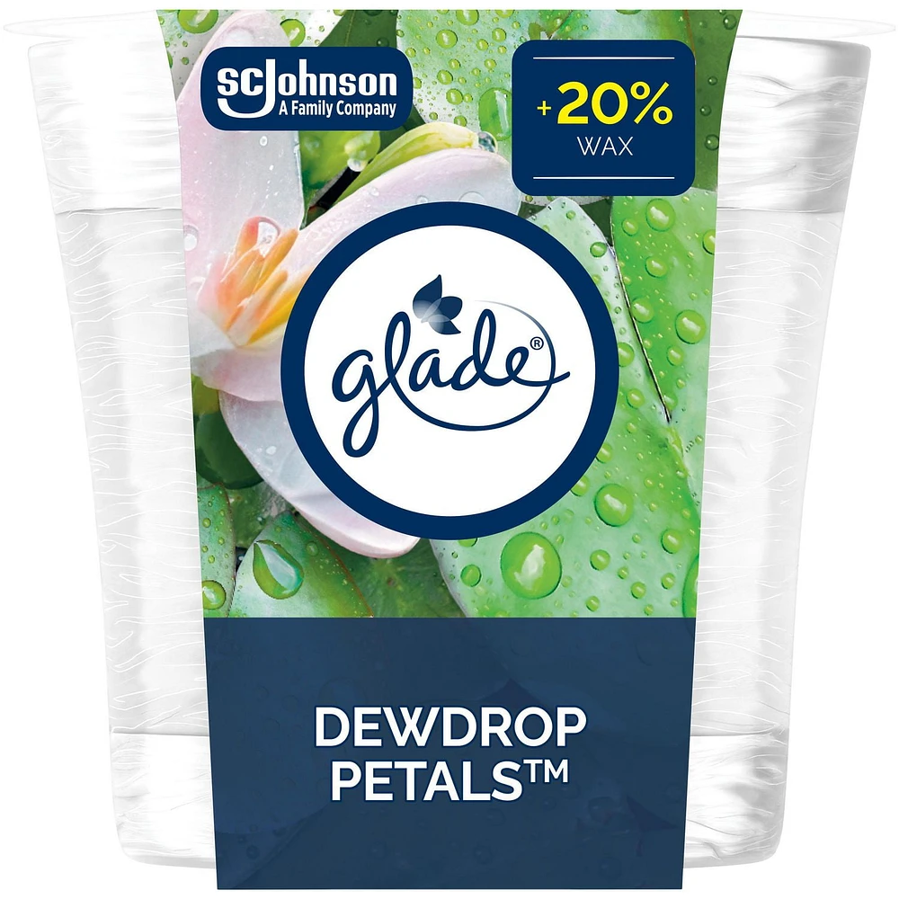 Glade® Chandelle parfumée, Pétales et Gouttes de Rosée chandelle à une mèche