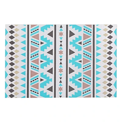 Vinyl Placemat (Bohemian) (Aqua) - Set of 12