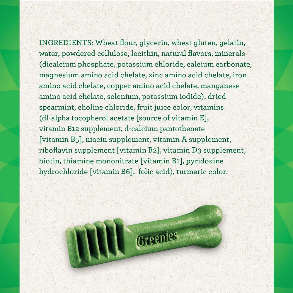 Gâteries dentaires naturelles pour chiens adultes Greenies Frais format MOYEN 12 Gâteries