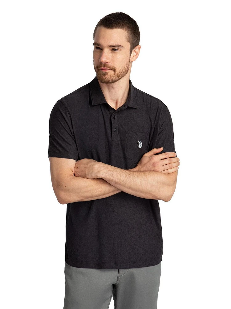 U.S. Polo Assn. Polo à Manches Courtes en Interlock Uni Pour Hommes Polo en interlock