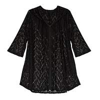 Krista Maillot de bain cache-maillot à capuchon en maille pour femme, vêtements plage légers