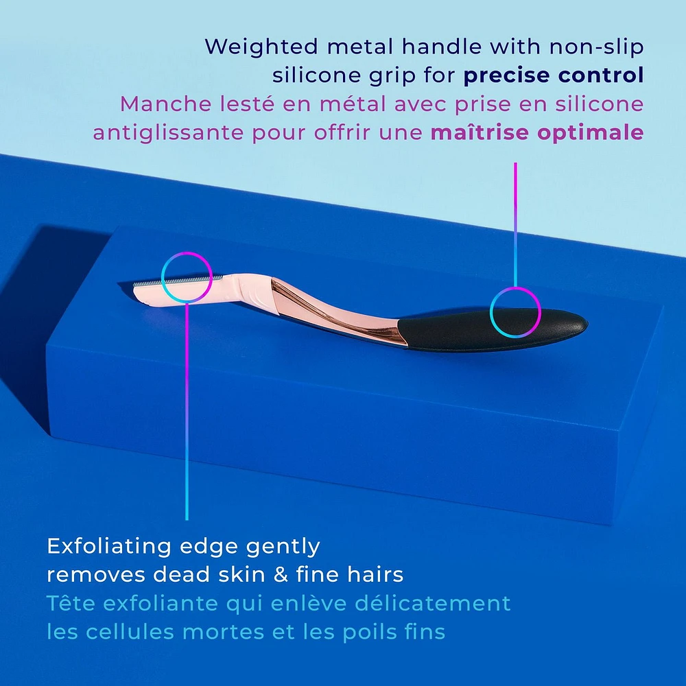 Outil de dermaplaning Schick Hydro Silk de style professionnel, 1 manche et 6 têtes de rechange 1 rasoir, 6 têtes de rechange