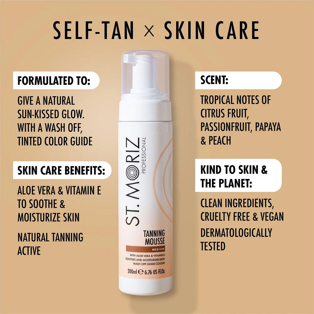 St Moriz Professional Instant Self Tanning Mousse Medium, 200ml