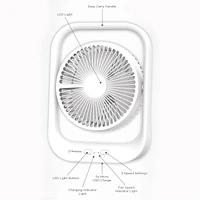 WESTINGHOUSE 8” 2 IN 1 RECHARGEABLE DESK FAN + LED LIGHT