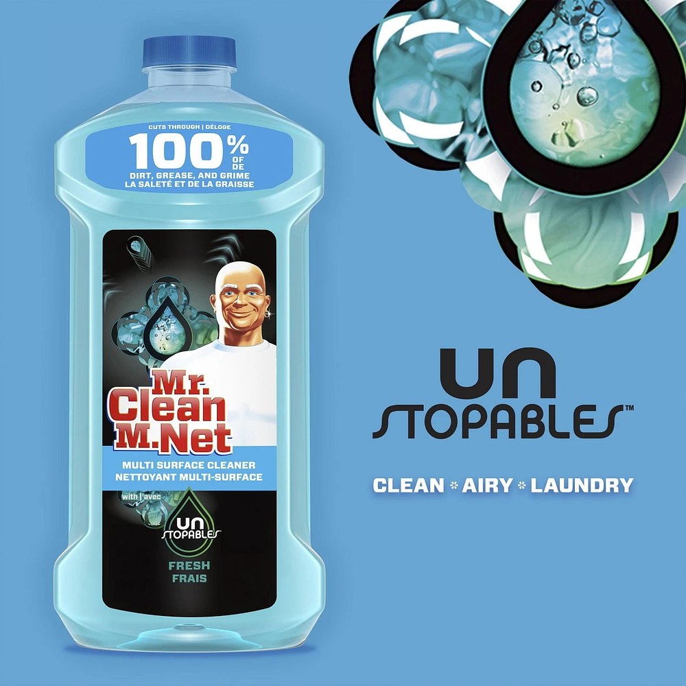 Mr. Clean Multi Surface Cleaner with Unstopables Fresh Scent, All Purpose Cleaner, 1.21L