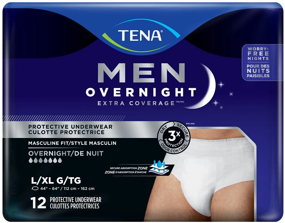 TENA Men Protective Underwear Super Plus L/XL 14ct., Protect against leakage.