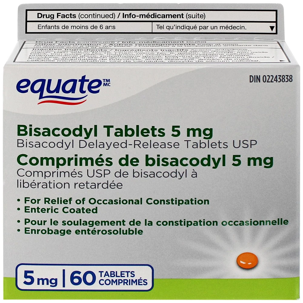 Equate Comprimés de Bisacodyl 5 mg