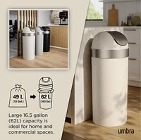 Umbra Venti 16-Gallon (62L) Trash Can with Swing Top Lid