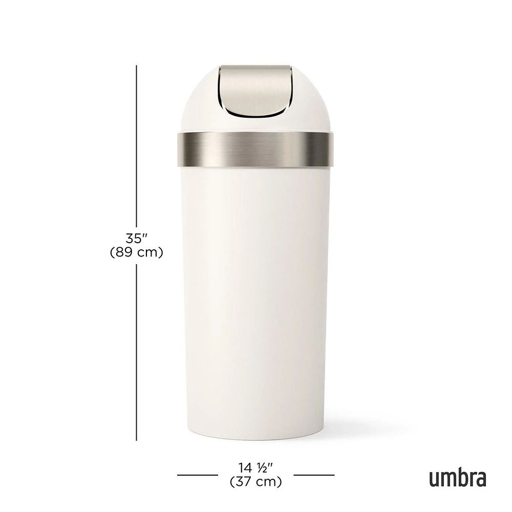 Umbra Venti 16-Gallon (62L) Trash Can with Swing Top Lid