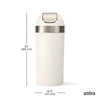 Umbra Venti 16-Gallon (62L) Trash Can with Swing Top Lid