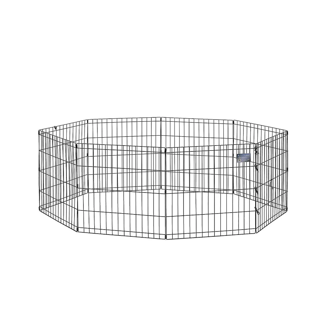 MidWest Black Foldable Exercise Dog Pen 8 Panels