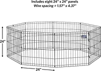 MidWest Black Foldable Exercise Dog Pen 8 Panels