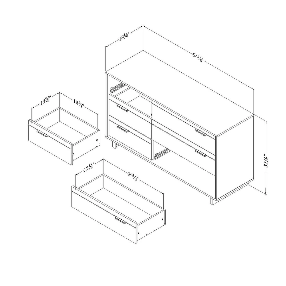 South Shore Fynn 6-Drawer  Dresser