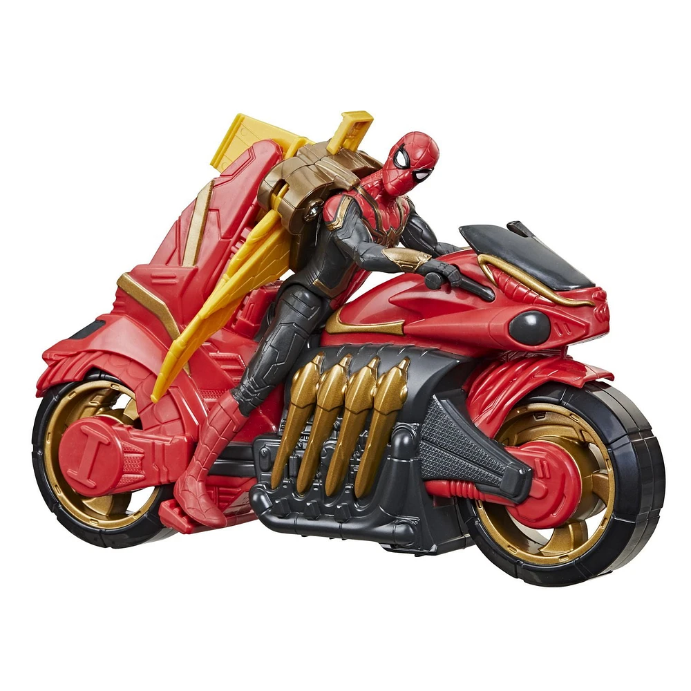 Marvel Spider-Man 6-Inch Jet Web Cycle Vehicle and Detachable Action Figure Toy With Wings, Spider-Man Movie-Inspired, For Kids Ages 4 and Up