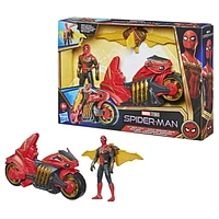 Marvel Spider-Man 6-Inch Jet Web Cycle Vehicle and Detachable Action Figure Toy With Wings, Spider-Man Movie-Inspired, For Kids Ages 4 and Up