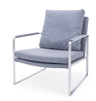 Blue Accent Chair Zara Soho Concept Armchair for living room Comfortable seat with grey pillow