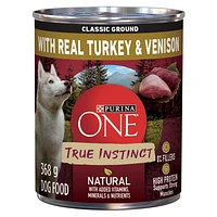 Purina ONE True Instinct Classic Ground Turkey & Venison, Wet Dog Food 368 g, 368 g