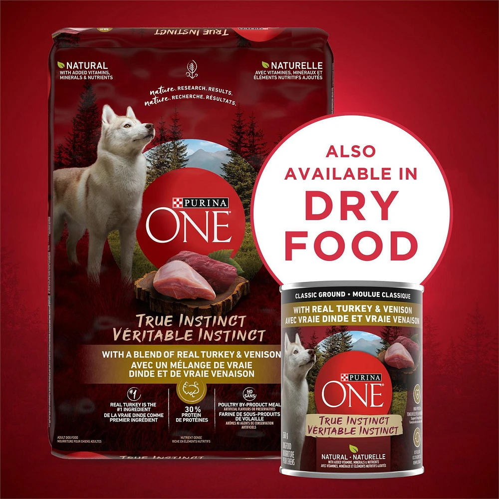 Purina ONE True Instinct Classic Ground Turkey & Venison, Wet Dog Food 368 g, 368 g