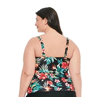 Krista Plus Women's Crossover Sweetheart Neckline Tankini Swim Tops