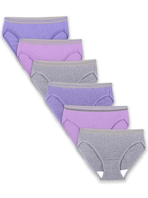 Fruit of the Loom Women's Assorted Heather Bikini Panty, 6-Pack, Sizes 5 - 9