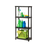 Ramtuff 4-Level Plastic Shelving System 12" x 24", Plastic Shelving Unit (4-Level)