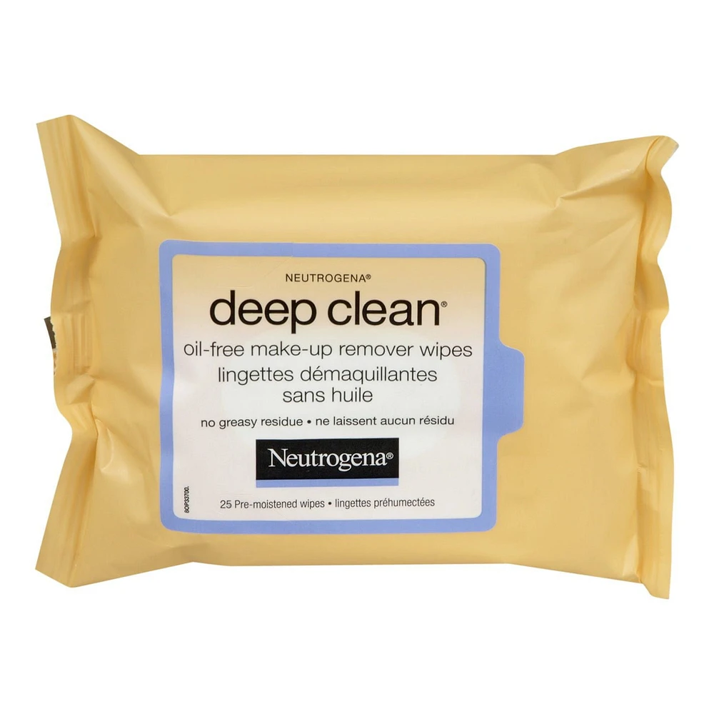 Neutrogena Deep Clean Lingettes démaquillantes sans huile, 25 lingettes