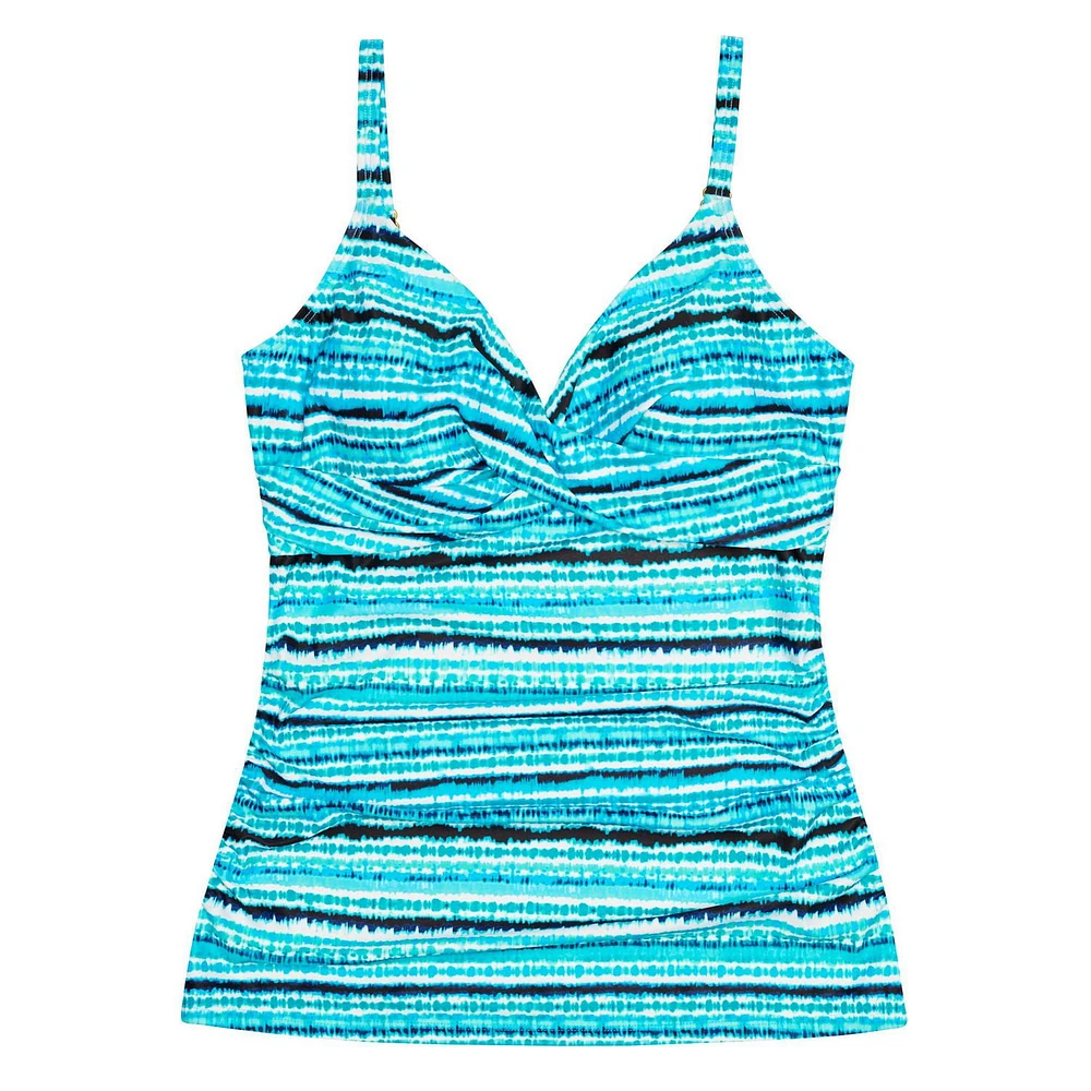 Krista Haut de maillot de bain tankini croisé à col en V pour femme